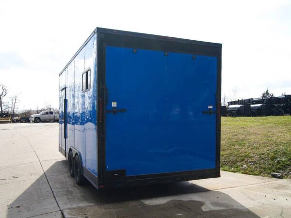 8.5x18 Blue V-Nose Slant Top Enclosed Trailer with Blackout Package - Image 7