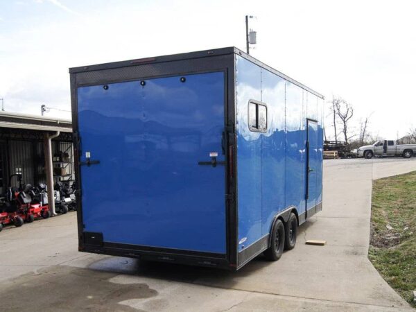 8.5x18 Blue V-Nose Slant Top Enclosed Trailer with Blackout Package - Image 8