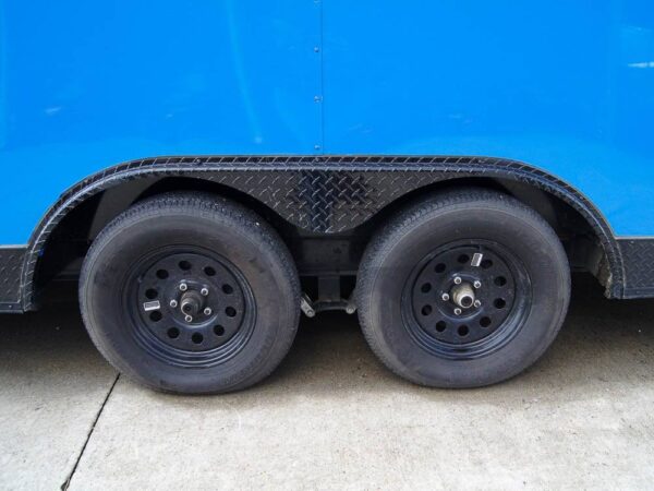 8.5x18 Blue V-Nose Slant Top Enclosed Trailer with Blackout Package - Image 12