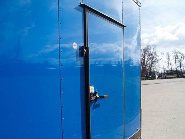 8.5x18 Blue V-Nose Slant Top Enclosed Trailer with Blackout Package - Image 15
