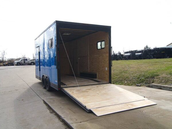 8.5x18 Blue V-Nose Slant Top Enclosed Trailer with Blackout Package - Image 16