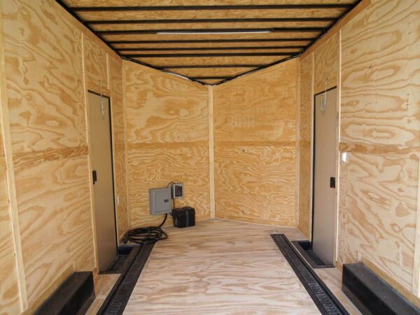 8.5x18 Blue V-Nose Slant Top Enclosed Trailer with Blackout Package - Image 18