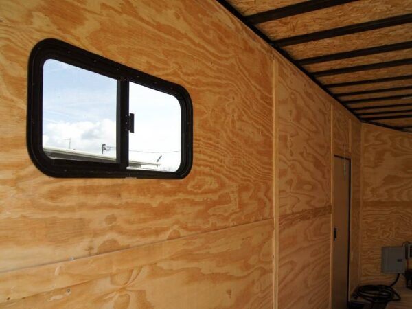 8.5x18 Blue V-Nose Slant Top Enclosed Trailer with Blackout Package - Image 19