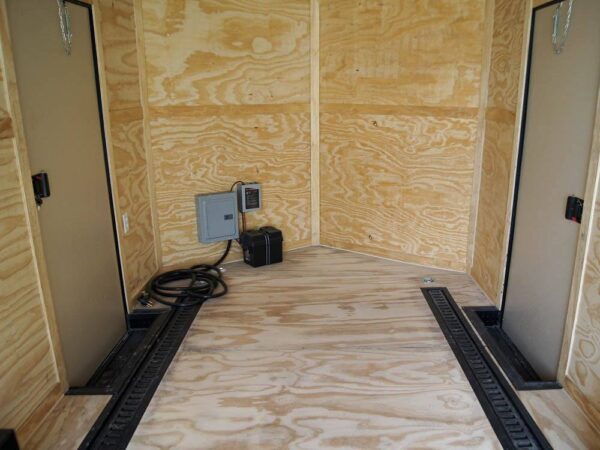 8.5x18 Blue V-Nose Slant Top Enclosed Trailer with Blackout Package - Image 24