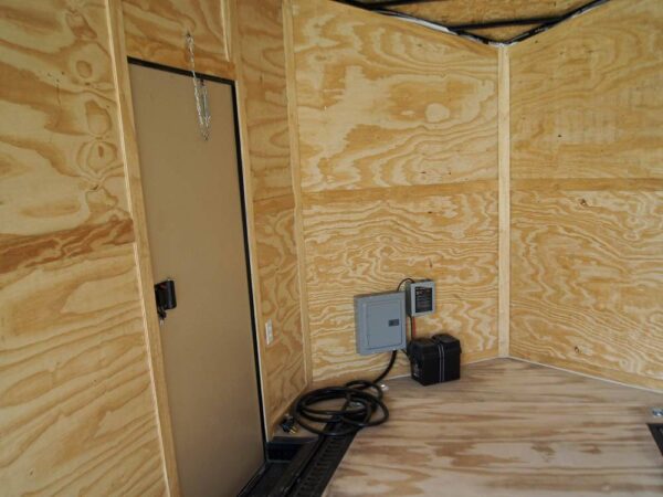 8.5x18 Blue V-Nose Slant Top Enclosed Trailer with Blackout Package - Image 26