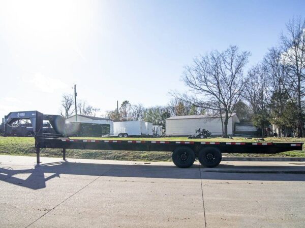 8.5x30 IBeam Gooseneck Straight Deckover Trailer (2) 7K Axles Slide Ramps - Image 5