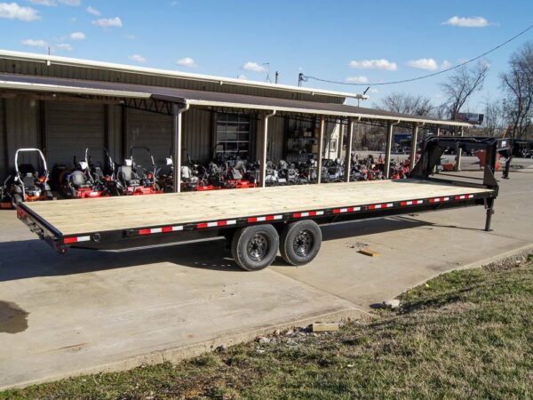 8.5x30 IBeam Gooseneck Straight Deckover Trailer (2) 7K Axles Slide Ramps - Image 3