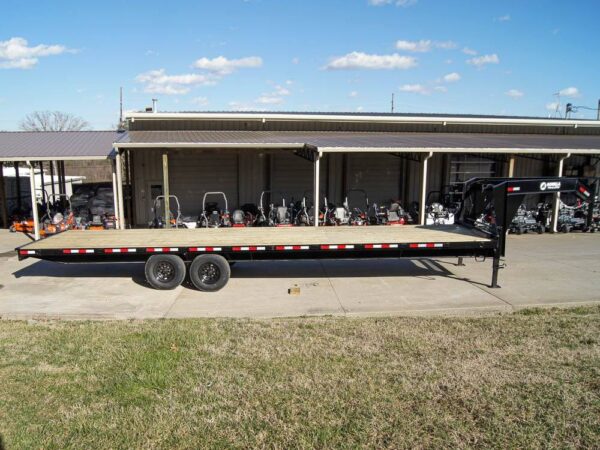 8.5x30 IBeam Gooseneck Straight Deckover Trailer (2) 7K Axles Slide Ramps - Image 2