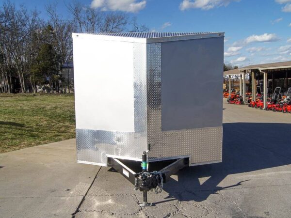 8.5x20 Silver V-Nose Slant Top Enclosed Trailer (2) 5200lb Axles - Image 2