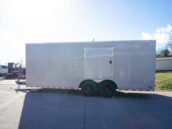 8.5x20 Silver V-Nose Slant Top Enclosed Trailer (2) 5200lb Axles - Image 7
