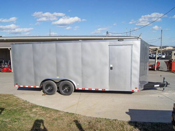 8.5x20 Silver V-Nose Slant Top Enclosed Trailer (2) 5200lb Axles - Image 9