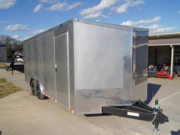 8.5x20 Silver V-Nose Slant Top Enclosed Trailer (2) 5200lb Axles - Image 4