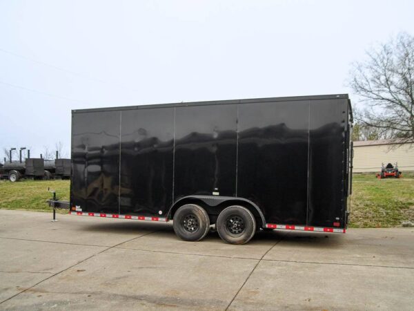 8.5x18 Black V-Nose Enclosed Trailer with Extended Tongue and Blackout Package (2) 3,500lb Axles - Image 3
