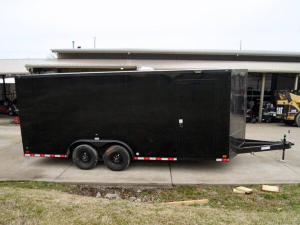8.5x18 Black V-Nose Enclosed Trailer with Extended Tongue and Blackout Package (2) 3,500lb Axles - Image 6