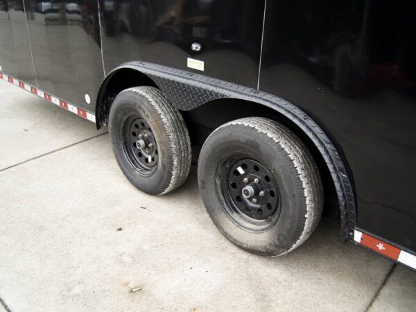 8.5x18 Black V-Nose Enclosed Trailer with Extended Tongue and Blackout Package (2) 3,500lb Axles - Image 11