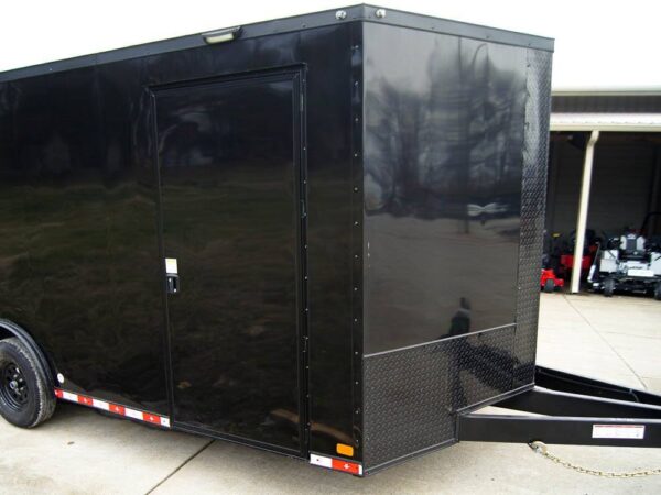 8.5x18 Black V-Nose Enclosed Trailer with Extended Tongue and Blackout Package (2) 3,500lb Axles - Image 12