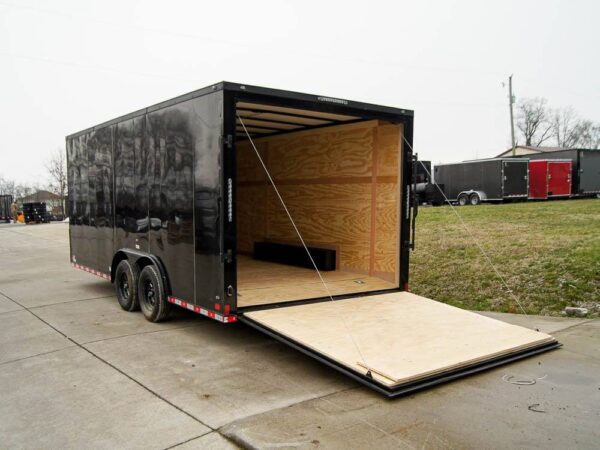 8.5x18 Black V-Nose Enclosed Trailer with Extended Tongue and Blackout Package (2) 3,500lb Axles - Image 7