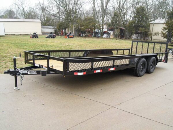 7x20 Dovetail Utility Trailer with Side Baskets (2) 3,500lb Axles