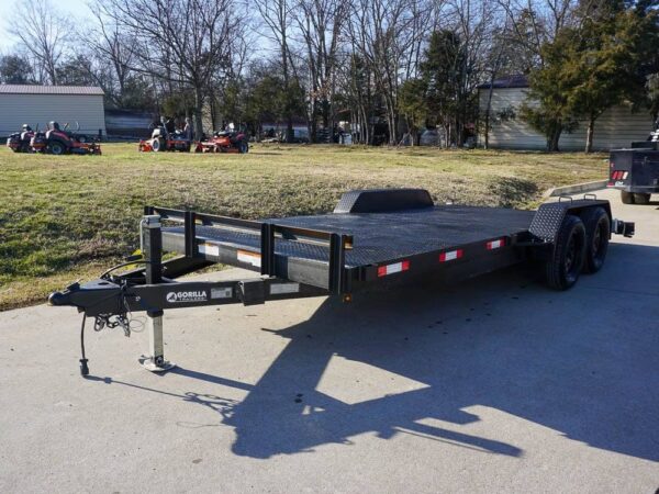 7x18 Steel Floor Car Hauler (2) 3500lb Axle w/ Brake and Ramps - Image 3