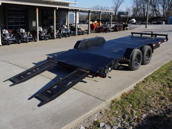 7x18 Steel Floor Car Hauler (2) 3500lb Axle w/ Brake and Ramps - Image 12
