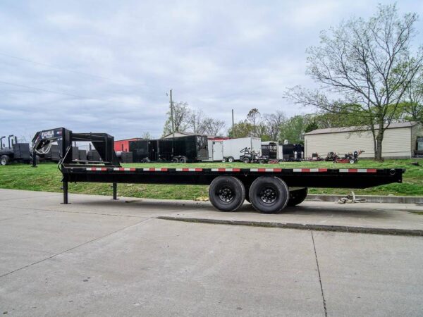 8.5x25 IBeam Gooseneck Straight Deckover Trailer (2) 7K Axles Slide Ramps - Image 3