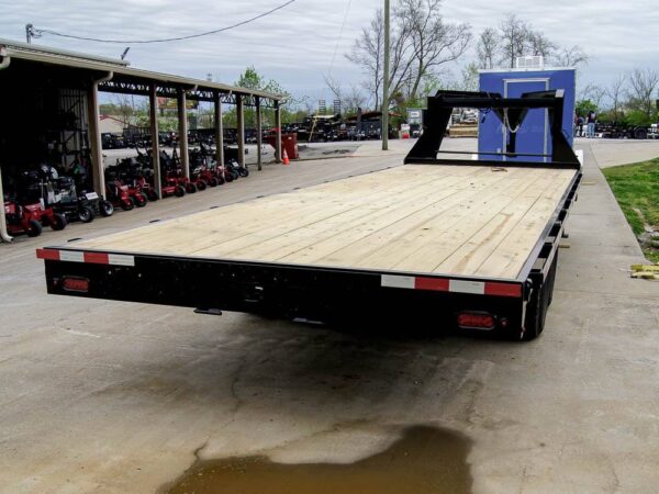 8.5x25 IBeam Gooseneck Straight Deckover Trailer (2) 7K Axles Slide Ramps - Image 5