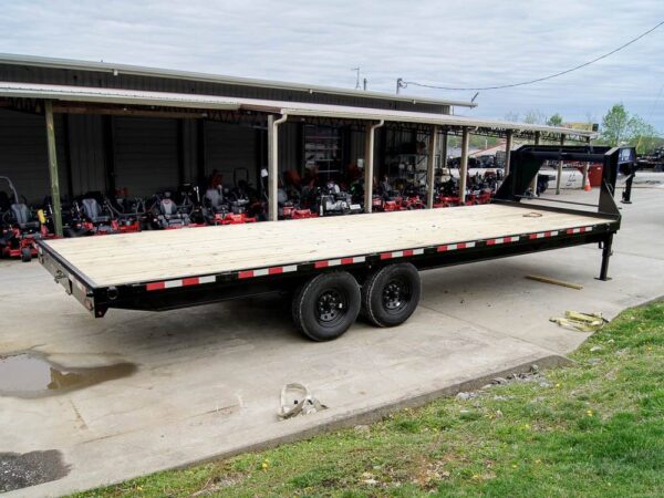 8.5x25 IBeam Gooseneck Straight Deckover Trailer (2) 7K Axles Slide Ramps - Image 6