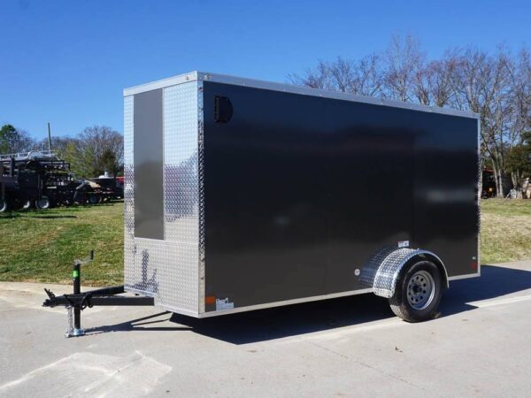Enclosed Trailer 6' X 12' Charcoal- V-Nose 3,500 lb. Axle Storage