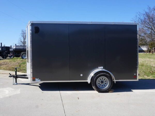 Enclosed Trailer 6' X 12' Charcoal- V-Nose 3,500 lb. Axle Storage - Image 3