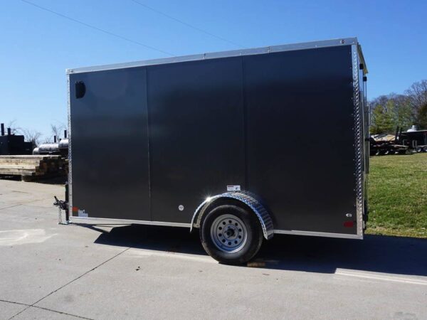Enclosed Trailer 6' X 12' Charcoal- V-Nose 3,500 lb. Axle Storage - Image 4