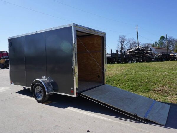 Enclosed Trailer 6' X 12' Charcoal- V-Nose 3,500 lb. Axle Storage - Image 10