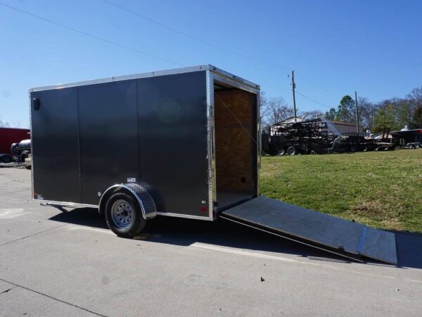 Enclosed Trailer 6' X 12' Charcoal- V-Nose 3,500 lb. Axle Storage - Image 11