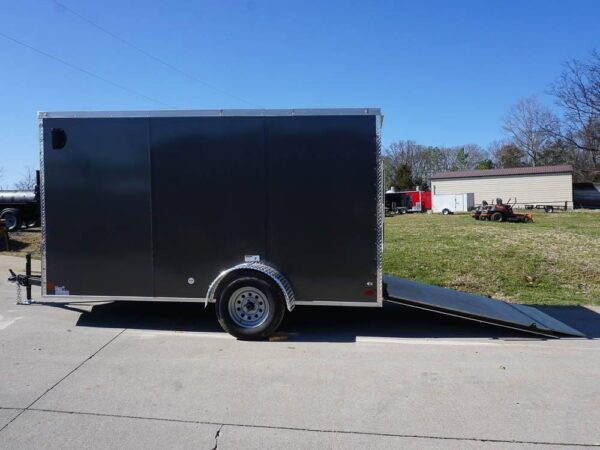 Enclosed Trailer 6' X 12' Charcoal- V-Nose 3,500 lb. Axle Storage - Image 16