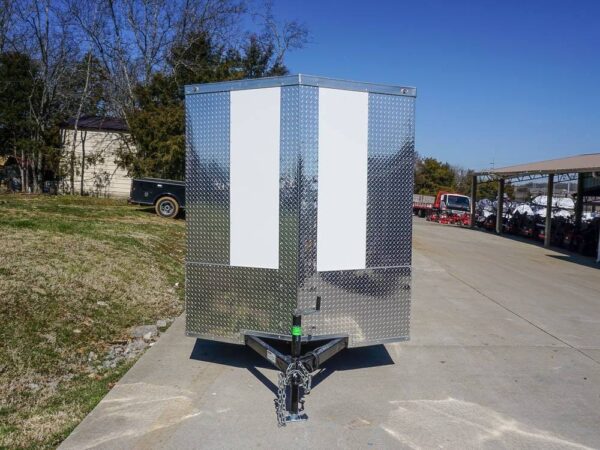 Enclosed Trailer 6' X 12' White V-Nose 3,500 lb. Axle Polycore Side Storage - Image 2
