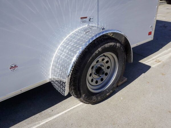 Enclosed Trailer 6' X 12' White V-Nose 3,500 lb. Axle Polycore Side Storage - Image 12
