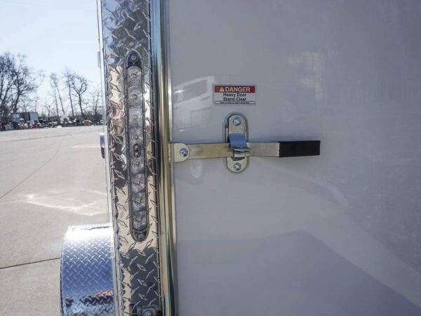 Enclosed Trailer 6' X 12' White V-Nose 3,500 lb. Axle Polycore Side Storage - Image 13