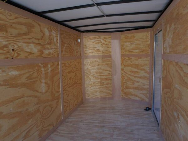 Enclosed Trailer 6' X 12' White V-Nose 3,500 lb. Axle Polycore Side Storage - Image 14