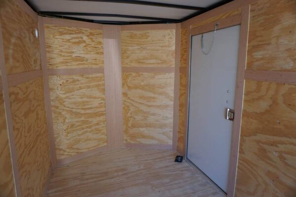 Enclosed Trailer 6' X 12' White V-Nose 3,500 lb. Axle Polycore Side Storage - Image 17