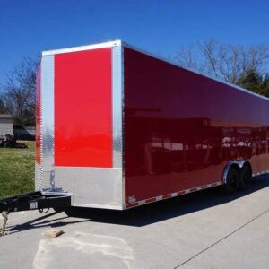 8.5x24 Red Enclosed Trailer (2) 5200lb Axles 7.5 Interior Height Storage