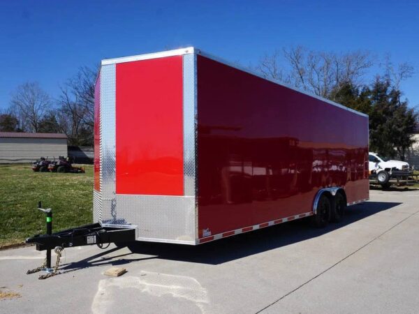 8.5x24 Red Enclosed Trailer (2) 5200lb Axles 7.5 Interior Height Storage