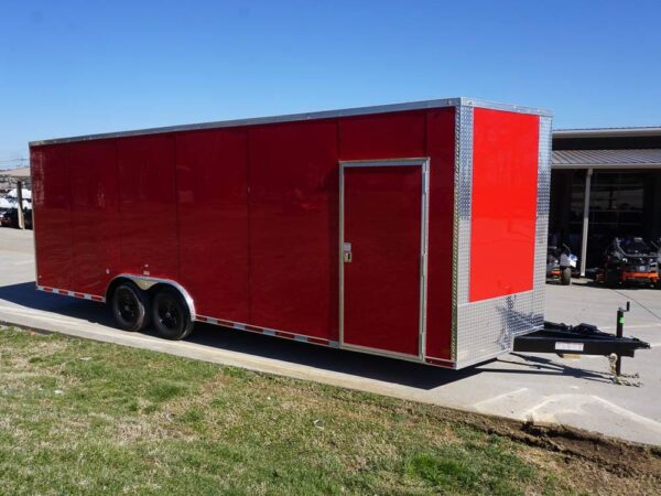 8.5x24 Red Enclosed Trailer (2) 5200lb Axles 7.5 Interior Height Storage - Image 3