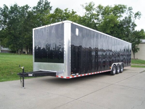 8.5x32 Flat Nose Black Enclosed Trailer With rear Gate and side door (3) 7K Axles 21k GVWR - Image 2