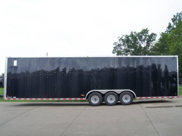 8.5x32 Flat Nose Black Enclosed Trailer With rear Gate and side door (3) 7K Axles 21k GVWR - Image 4