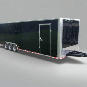 8.5x32 Flat Nose Black Enclosed Trailer With rear Gate and side door (3) 7K Axles 21k GVWR