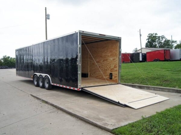 8.5x32 Flat Nose Black Enclosed Trailer With rear Gate and side door (3) 7K Axles 21k GVWR - Image 13