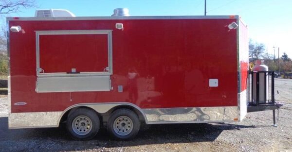 8.5' x 16' Red Catering Event Concession Food Trailer - Image 31