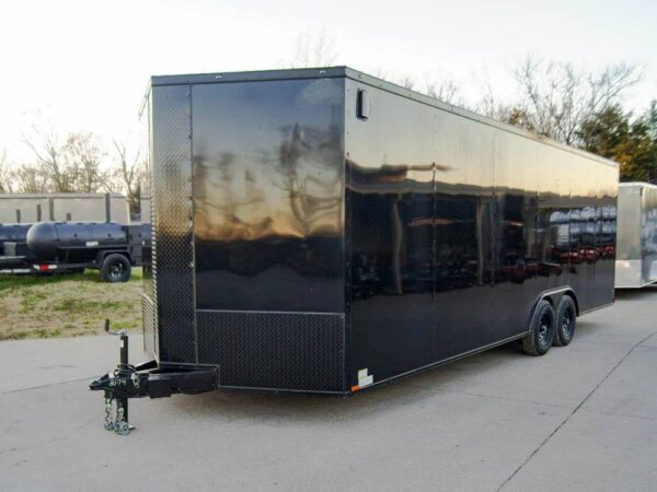 8.5x24 Black V-Nose Enclosed Trailer Blackout Pkg (2) 5,200lb Axles - Image 3