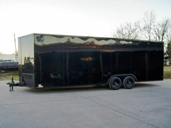 8.5x24 Black V-Nose Enclosed Trailer Blackout Pkg (2) 5,200lb Axles - Image 4