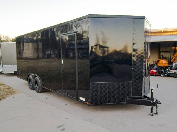 8.5x24 Black V-Nose Enclosed Trailer Blackout Pkg (2) 5,200lb Axles - Image 6
