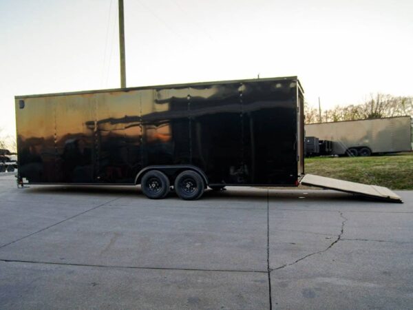 8.5x24 Black V-Nose Enclosed Trailer Blackout Pkg (2) 5,200lb Axles - Image 14